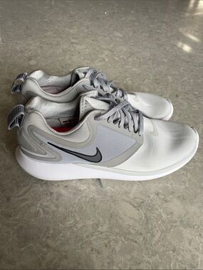 Nike Silver and Red Low-Top Running Shoes